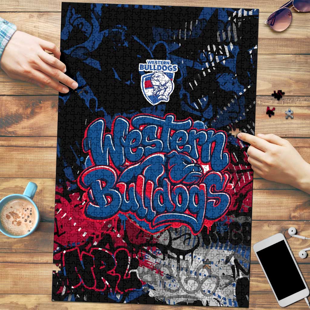 Western Bulldogs Puzzle Urban Graffiti Street Art - Bold Abstract Spray Paint