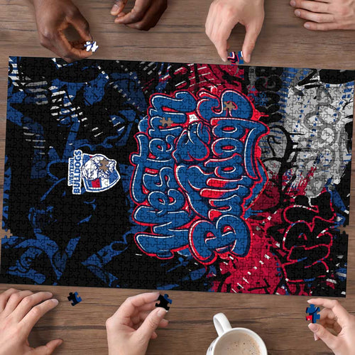 Western Bulldogs Puzzle Urban Graffiti Street Art - Bold Abstract Spray Paint