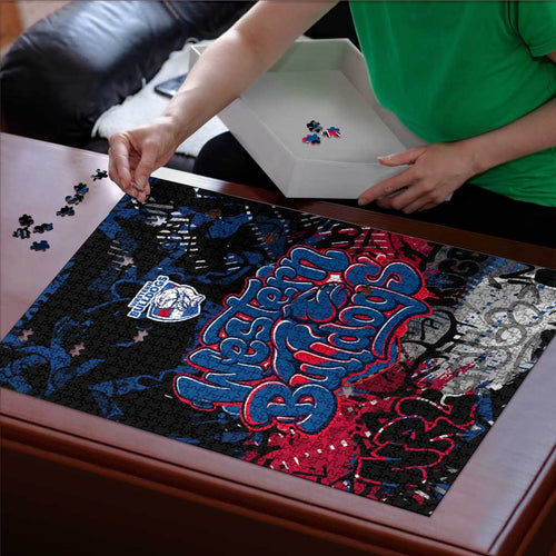 Western Bulldogs Puzzle Urban Graffiti Street Art - Bold Abstract Spray Paint
