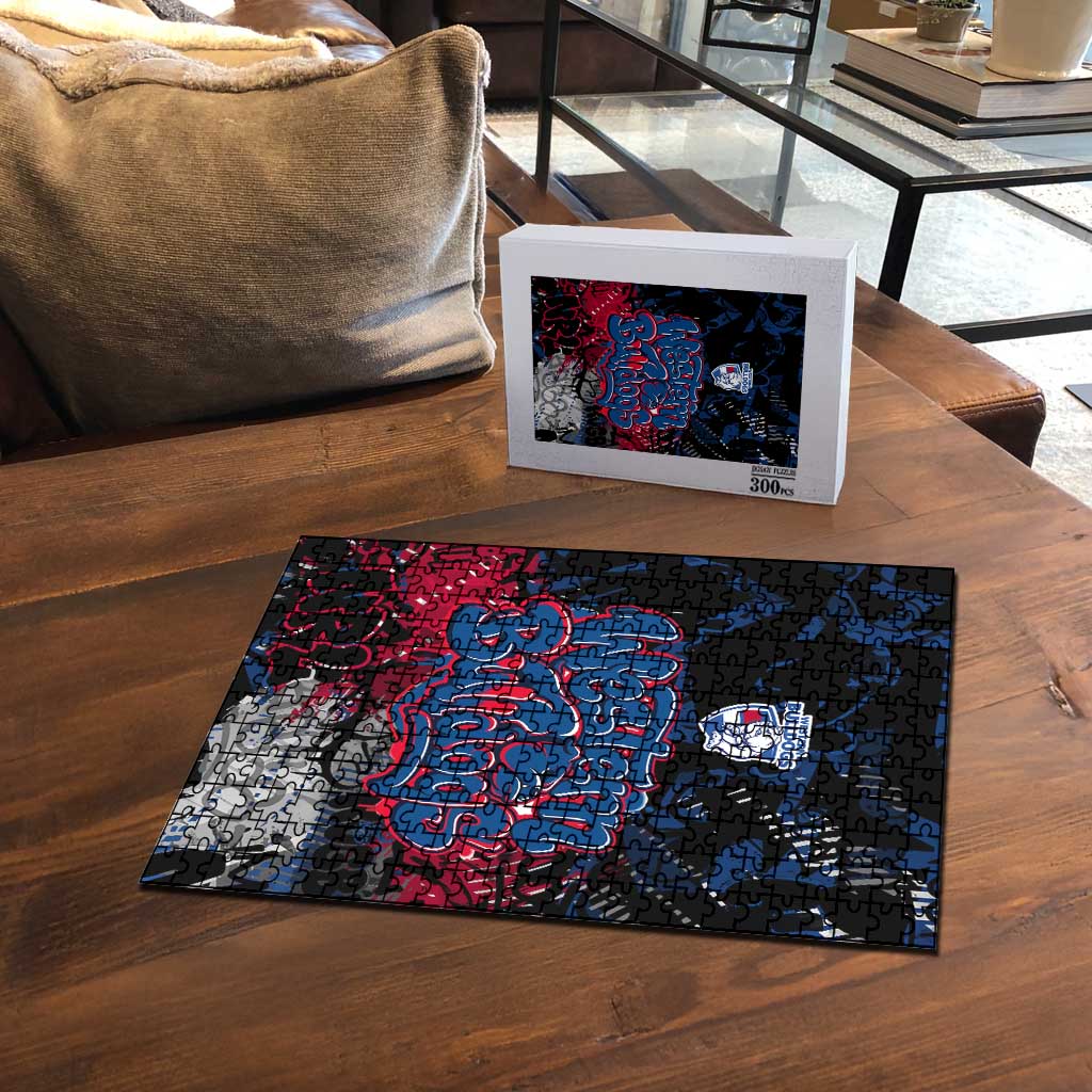 Western Bulldogs Puzzle Urban Graffiti Street Art - Bold Abstract Spray Paint