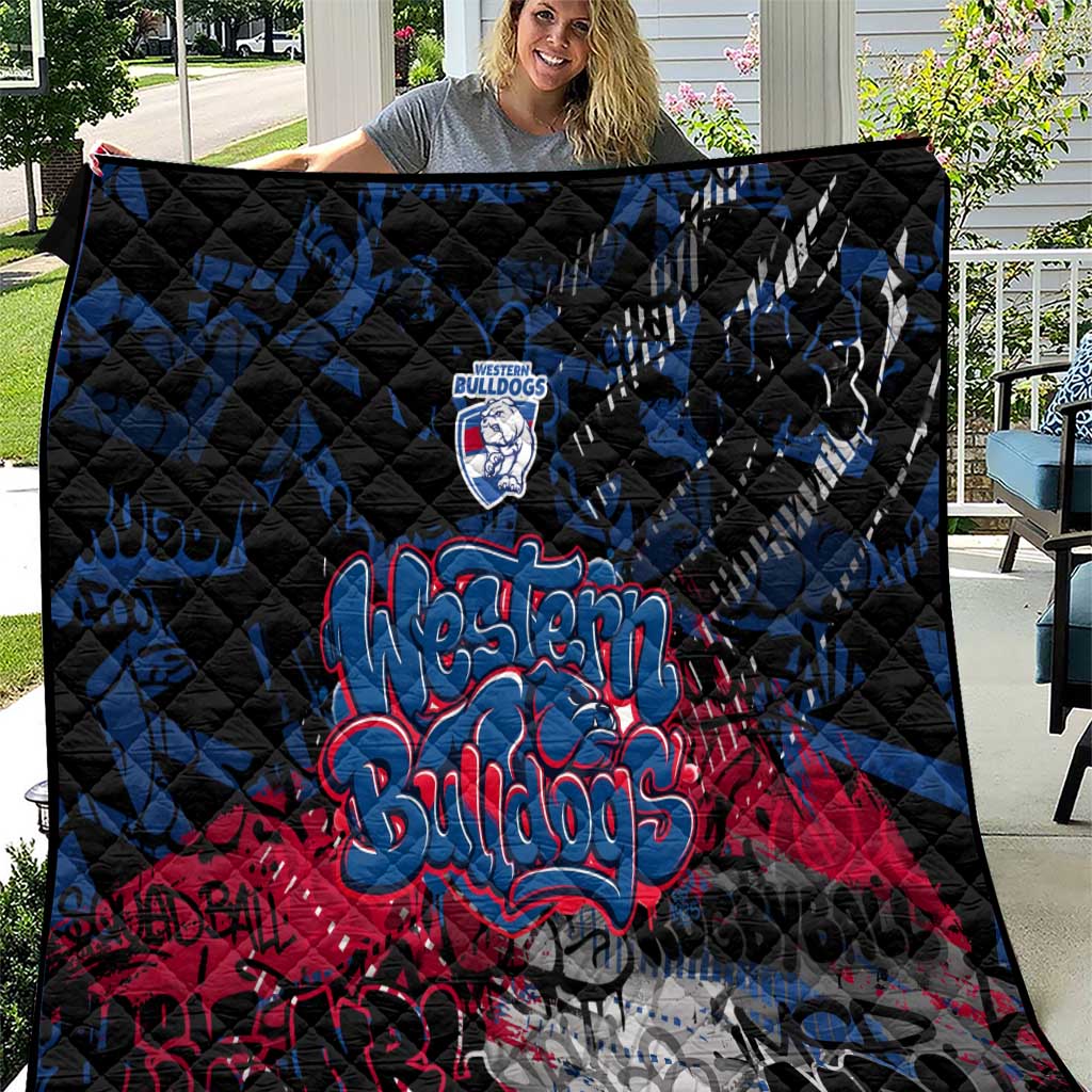 Western Bulldogs Quilt Urban Graffiti Street Art - Bold Abstract Spray Paint