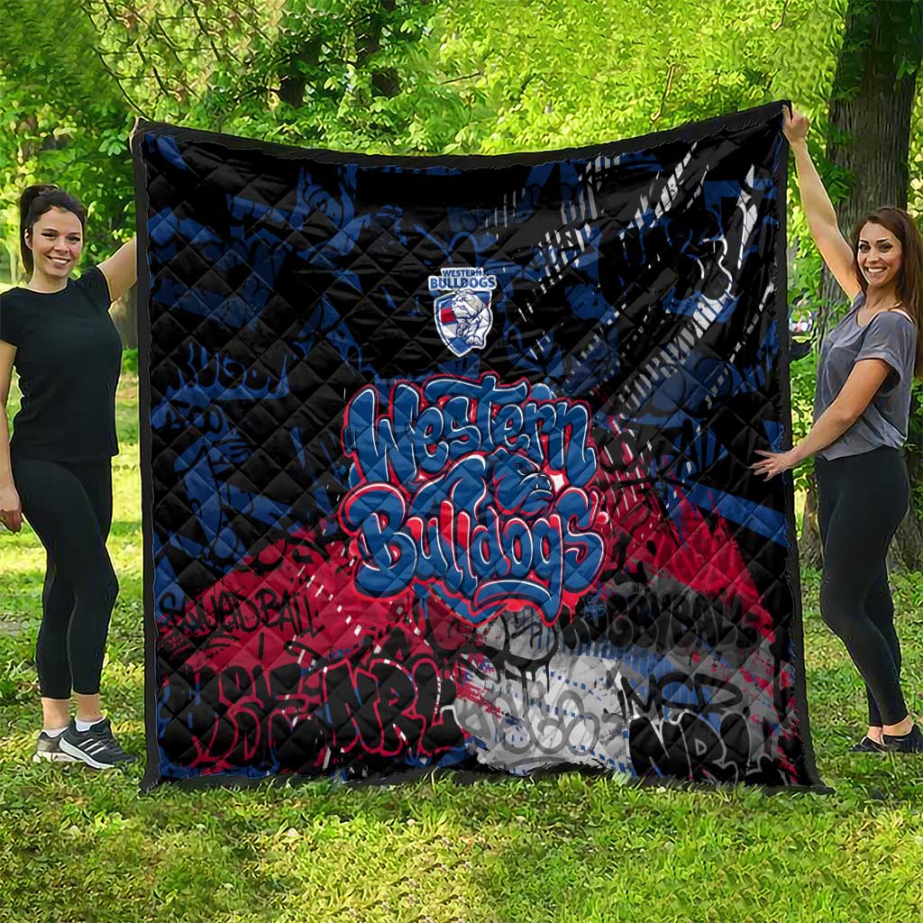 Western Bulldogs Quilt Urban Graffiti Street Art - Bold Abstract Spray Paint