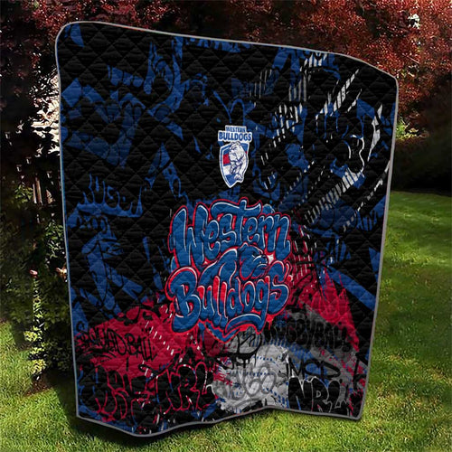 Western Bulldogs Quilt Urban Graffiti Street Art - Bold Abstract Spray Paint