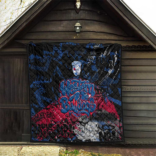 Western Bulldogs Quilt Urban Graffiti Street Art - Bold Abstract Spray Paint