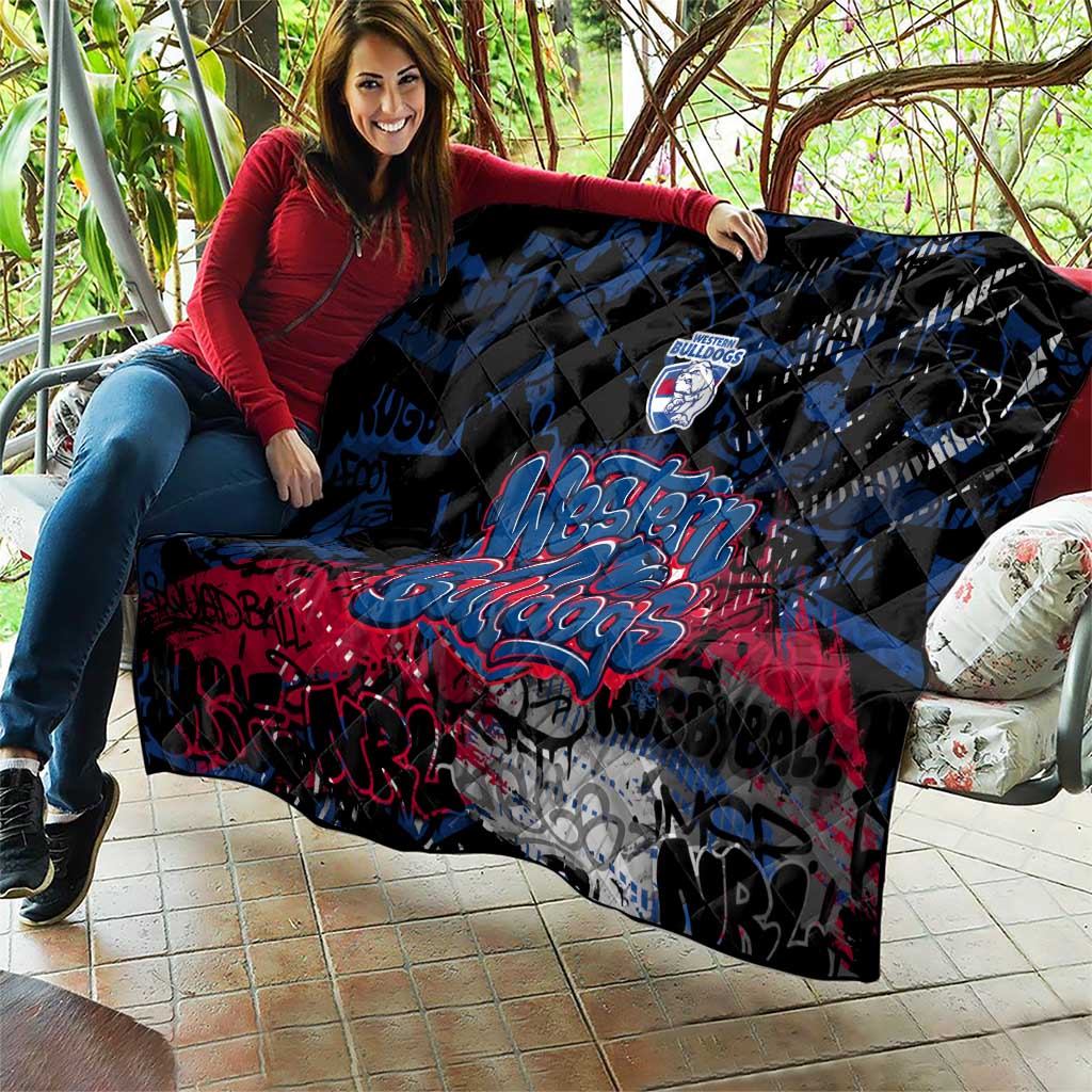 Western Bulldogs Quilt Urban Graffiti Street Art - Bold Abstract Spray Paint