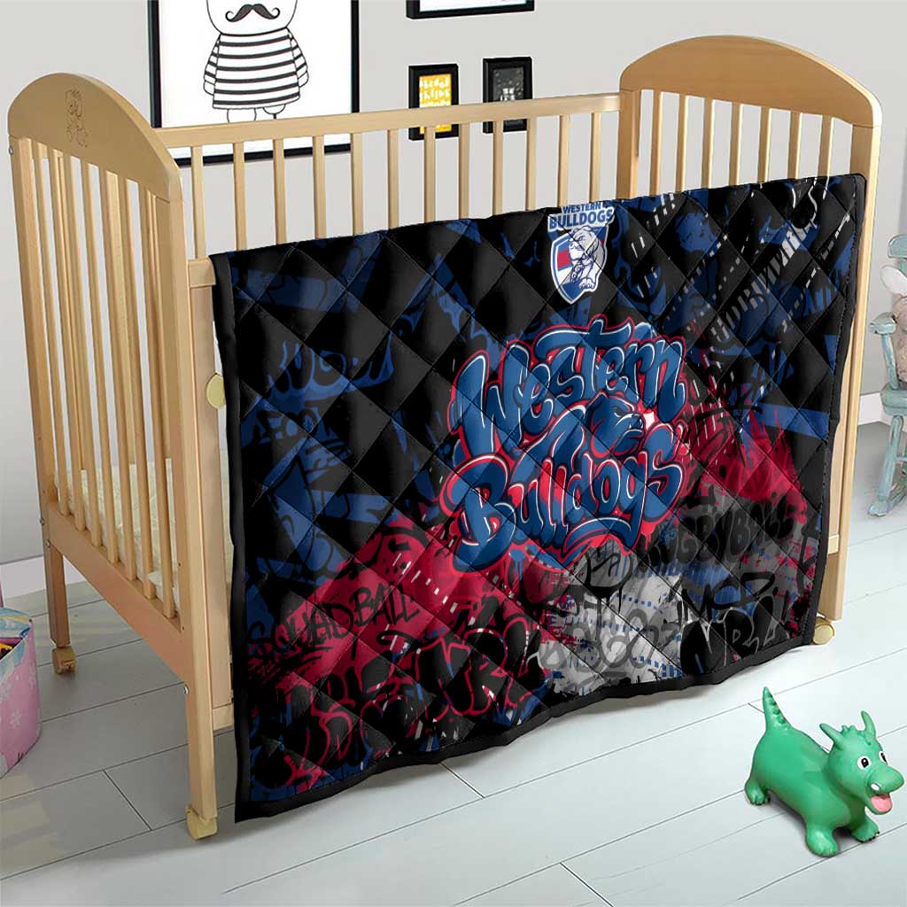 Western Bulldogs Quilt Urban Graffiti Street Art - Bold Abstract Spray Paint