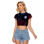 Western Bulldogs Raglan Cropped T Shirt Urban Graffiti Street Art - Bold Abstract Spray Paint