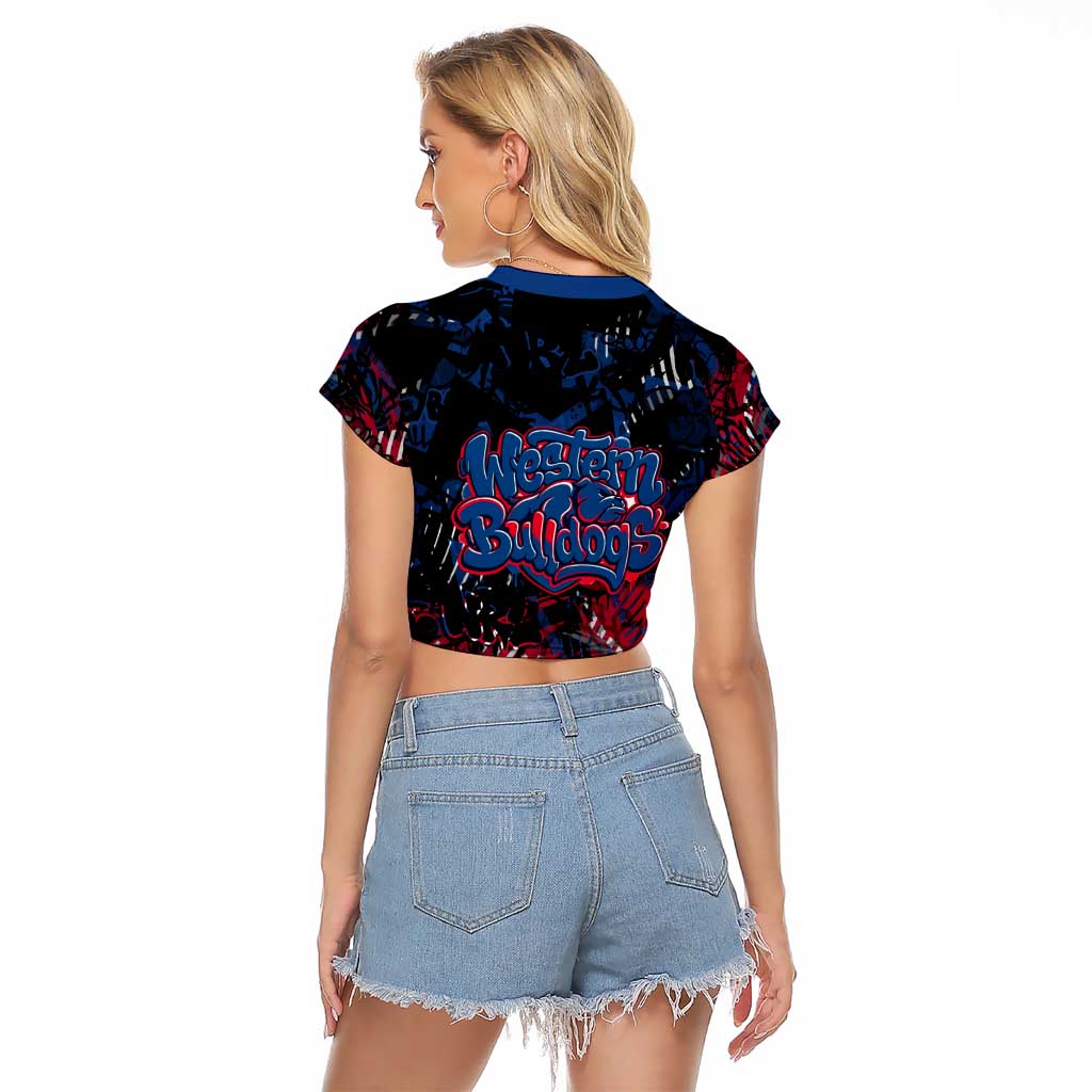 Western Bulldogs Raglan Cropped T Shirt Urban Graffiti Street Art - Bold Abstract Spray Paint