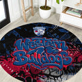 Western Bulldogs Round Carpet Urban Graffiti Street Art - Bold Abstract Spray Paint