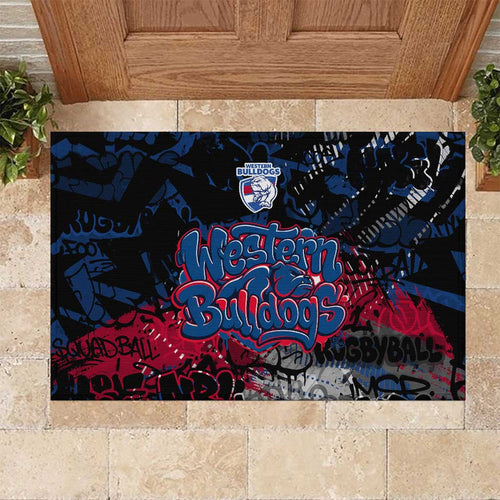 Western Bulldogs Rubber Doormat Urban Graffiti Street Art - Bold Abstract Spray Paint