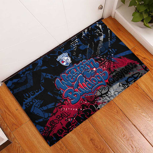 Western Bulldogs Rubber Doormat Urban Graffiti Street Art - Bold Abstract Spray Paint