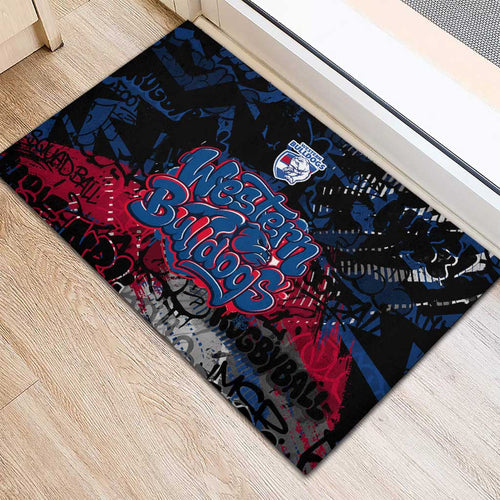 Western Bulldogs Rubber Doormat Urban Graffiti Street Art - Bold Abstract Spray Paint
