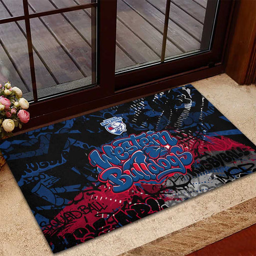 Western Bulldogs Rubber Doormat Urban Graffiti Street Art - Bold Abstract Spray Paint