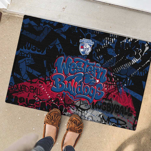 Western Bulldogs Rubber Doormat Urban Graffiti Street Art - Bold Abstract Spray Paint