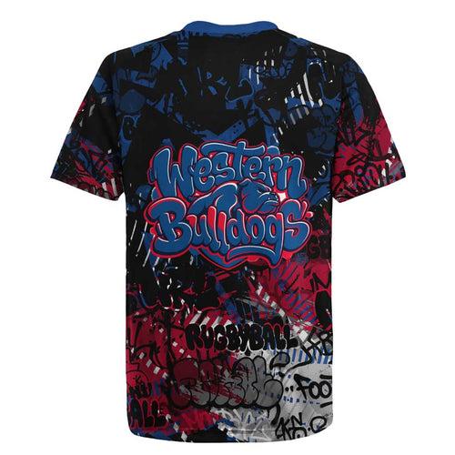 Western Bulldogs Rugby Jersey Urban Graffiti Street Art - Bold Abstract Spray Paint