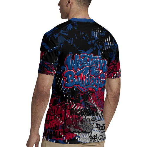 Western Bulldogs Rugby Jersey Urban Graffiti Street Art - Bold Abstract Spray Paint