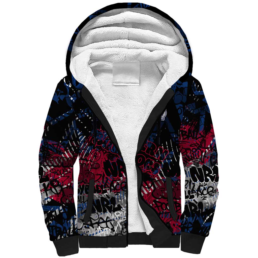 Western Bulldogs Sherpa Hoodie Urban Graffiti Street Art - Bold Abstract Spray Paint