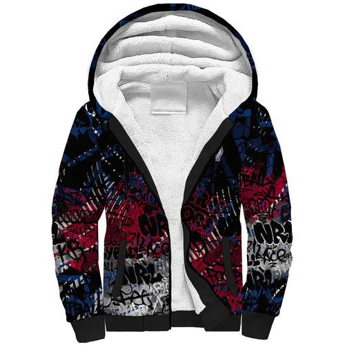 Western Bulldogs Sherpa Hoodie Urban Graffiti Street Art - Bold Abstract Spray Paint