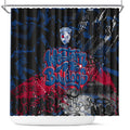 Western Bulldogs Shower Curtain Urban Graffiti Street Art - Bold Abstract Spray Paint