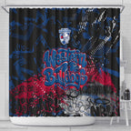 Western Bulldogs Shower Curtain Urban Graffiti Street Art - Bold Abstract Spray Paint
