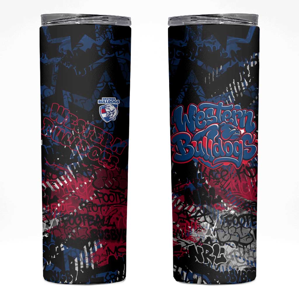 Western Bulldogs Skinny Tumbler Urban Graffiti Street Art - Bold Abstract Spray Paint