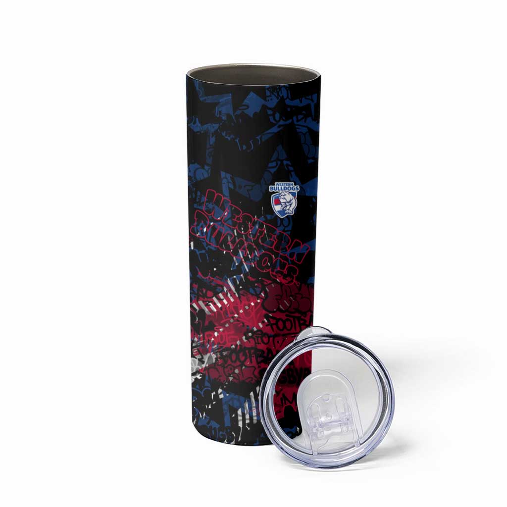 Western Bulldogs Skinny Tumbler Urban Graffiti Street Art - Bold Abstract Spray Paint