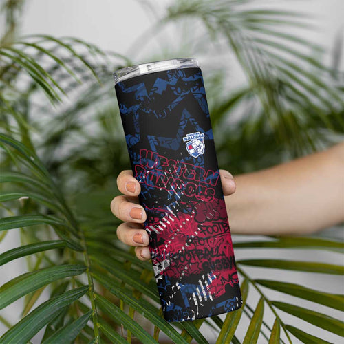 Western Bulldogs Skinny Tumbler Urban Graffiti Street Art - Bold Abstract Spray Paint