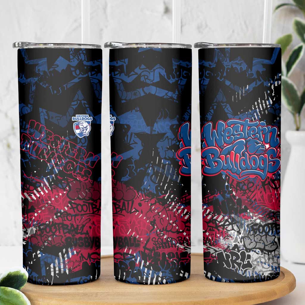 Western Bulldogs Skinny Tumbler Urban Graffiti Street Art - Bold Abstract Spray Paint
