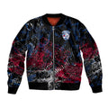 Western Bulldogs Sleeve Zip Bomber Jacket Urban Graffiti Street Art - Bold Abstract Spray Paint