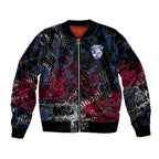 Western Bulldogs Sleeve Zip Bomber Jacket Urban Graffiti Street Art - Bold Abstract Spray Paint
