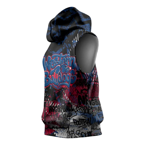 Western Bulldogs Sleeveless Hoodie Urban Graffiti Street Art - Bold Abstract Spray Paint