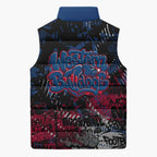 Western Bulldogs Sleeveless Puffer Jacket Urban Graffiti Street Art - Bold Abstract Spray Paint