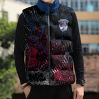 Western Bulldogs Sleeveless Puffer Jacket Urban Graffiti Street Art - Bold Abstract Spray Paint