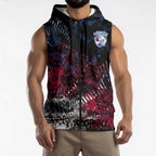 Western Bulldogs Sleeveless Zip Hoodie Urban Graffiti Street Art - Bold Abstract Spray Paint