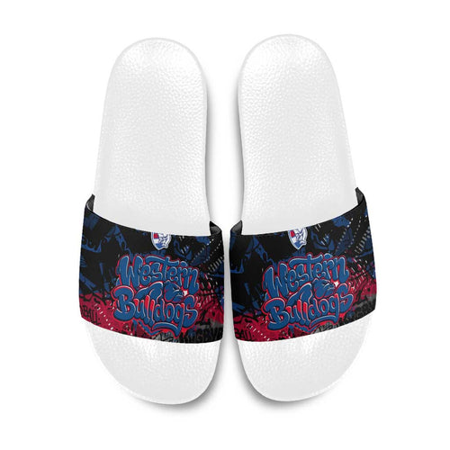 Western Bulldogs Slide Sandals Urban Graffiti Street Art - Bold Abstract Spray Paint