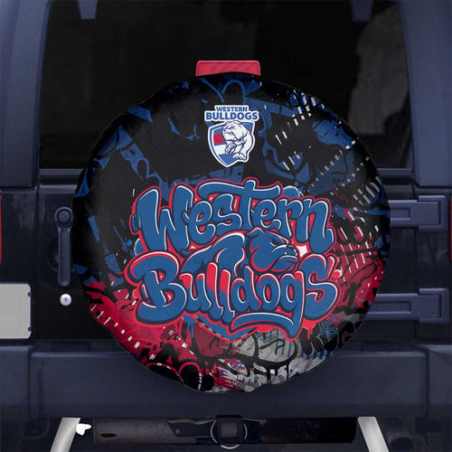 Western Bulldogs Spare Tire Cover Urban Graffiti Street Art - Bold Abstract Spray Paint
