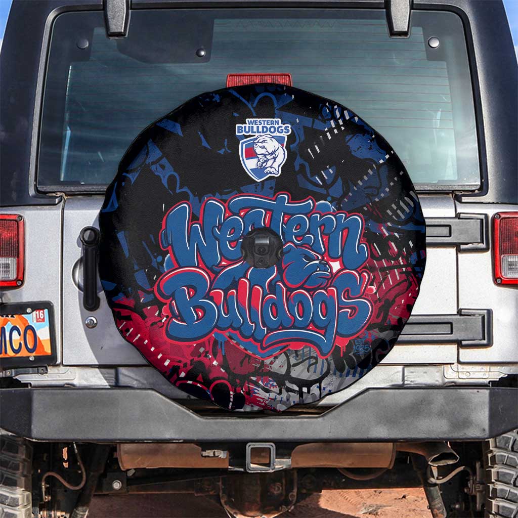 Western Bulldogs Spare Tire Cover Urban Graffiti Street Art - Bold Abstract Spray Paint