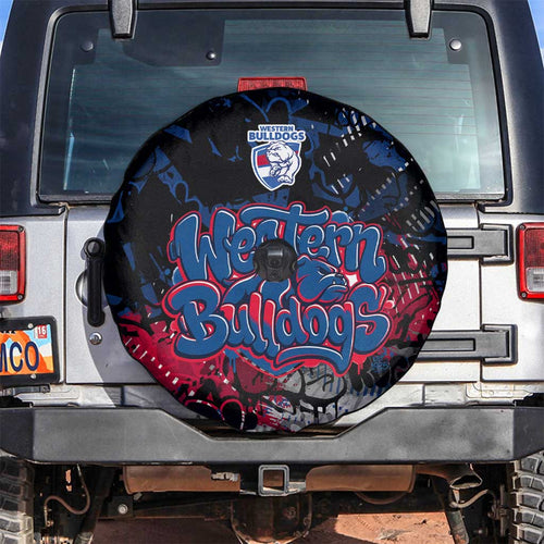 Western Bulldogs Spare Tire Cover Urban Graffiti Street Art - Bold Abstract Spray Paint