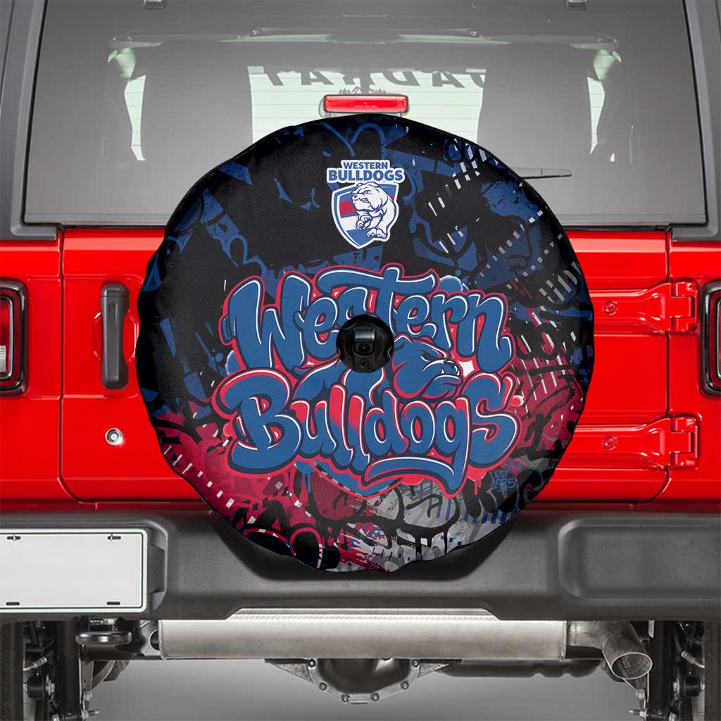 Western Bulldogs Spare Tire Cover Urban Graffiti Street Art - Bold Abstract Spray Paint