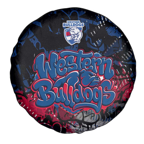 Western Bulldogs Spare Tire Cover Urban Graffiti Street Art - Bold Abstract Spray Paint
