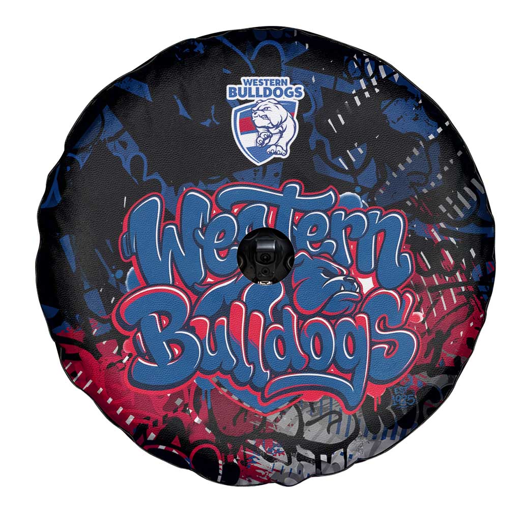 Western Bulldogs Spare Tire Cover Urban Graffiti Street Art - Bold Abstract Spray Paint