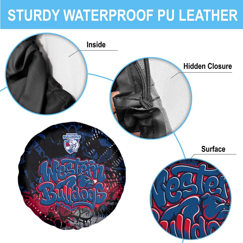 Western Bulldogs Spare Tire Cover Urban Graffiti Street Art - Bold Abstract Spray Paint