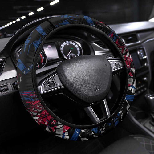 Western Bulldogs Steering Wheel Cover Urban Graffiti Street Art - Bold Abstract Spray Paint