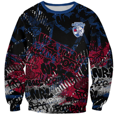 Western Bulldogs Sweatshirt Urban Graffiti Street Art - Bold Abstract Spray Paint