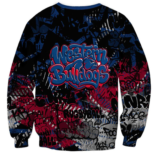 Western Bulldogs Sweatshirt Urban Graffiti Street Art - Bold Abstract Spray Paint
