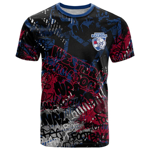 Western Bulldogs T Shirt Urban Graffiti Street Art - Bold Abstract Spray Paint