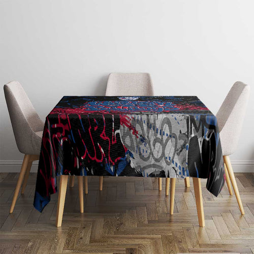 Western Bulldogs Tablecloth Urban Graffiti Street Art - Bold Abstract Spray Paint