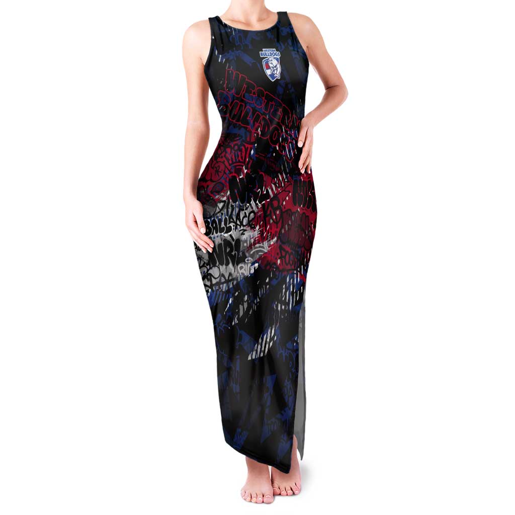 Western Bulldogs Tank Maxi Dress Urban Graffiti Street Art - Bold Abstract Spray Paint