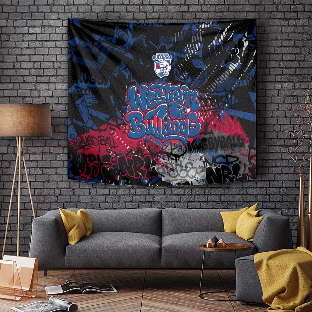 Western Bulldogs Tapestry Urban Graffiti Street Art - Bold Abstract Spray Paint