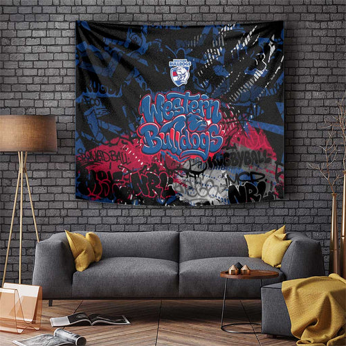 Western Bulldogs Tapestry Urban Graffiti Street Art - Bold Abstract Spray Paint